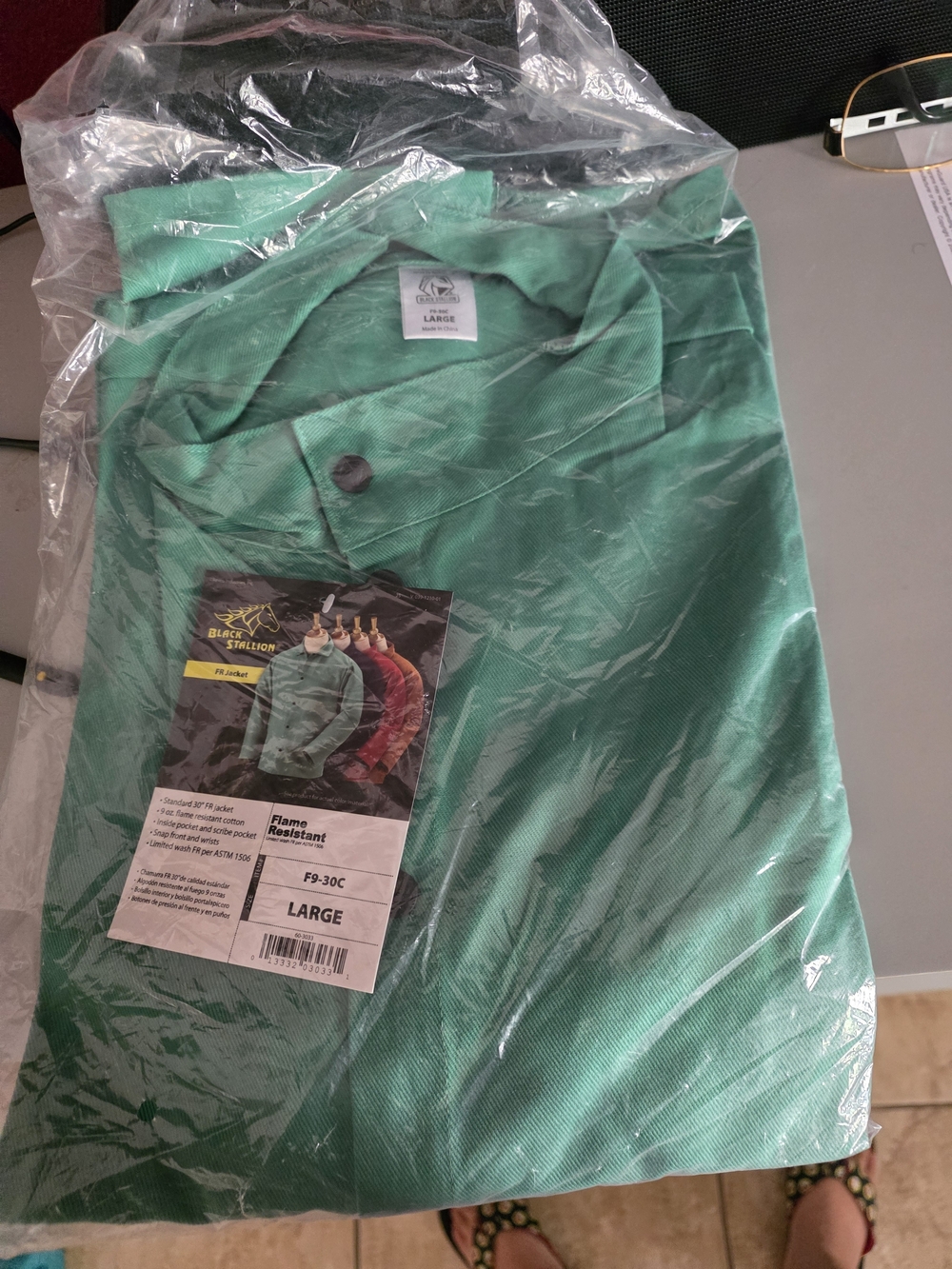 Flame Resistant Men's Jacket - Green, Large